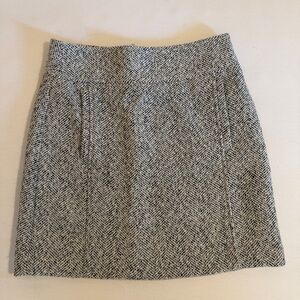 LOFT Black and White Wool Skirt